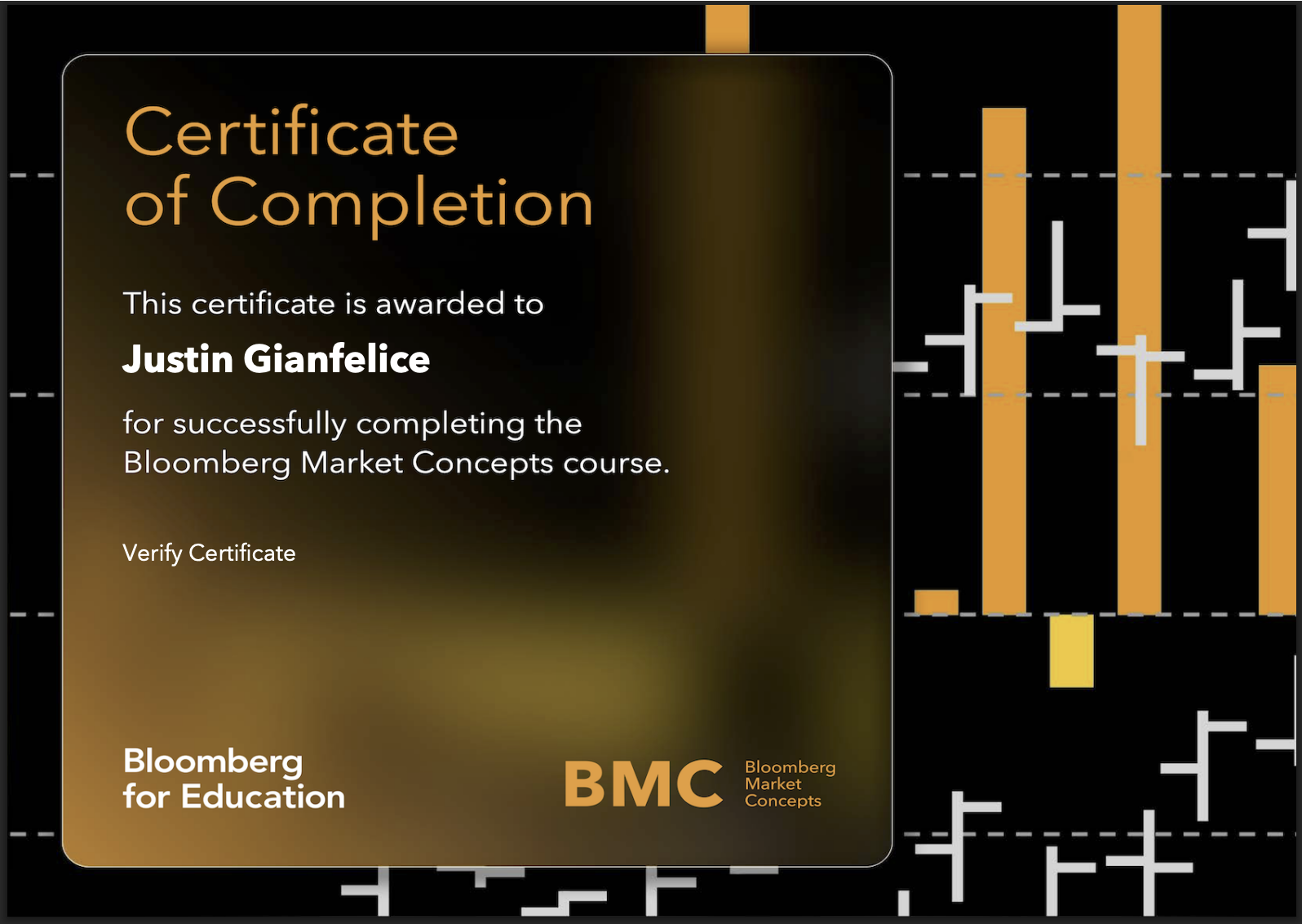 Bloomberg Market Concepts (BMC) certificate